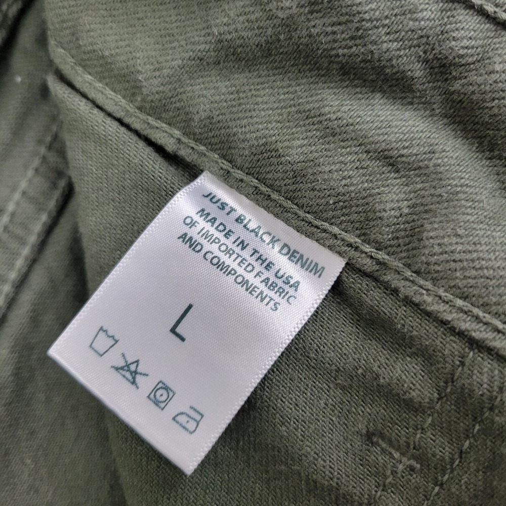 Just Black Denim Shorts‎ Womens Large Army Green Cotton Blend Casual Summer Wear - Picture 7 of 9